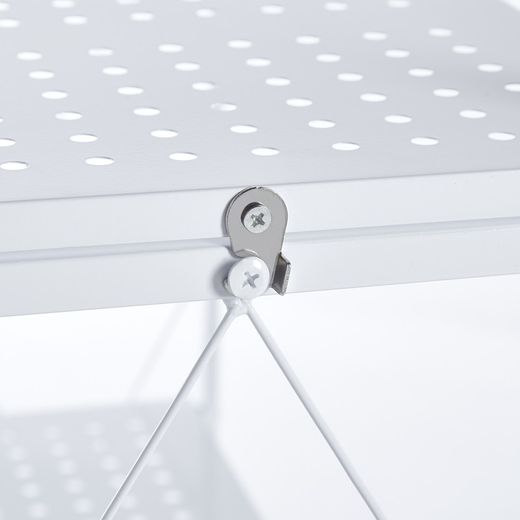 White steel folding shelf, 71.5 x 36 x 122.5 cm | Kim