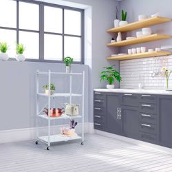 White steel folding shelf, 71.5 x 36 x 122.5 cm | Kim