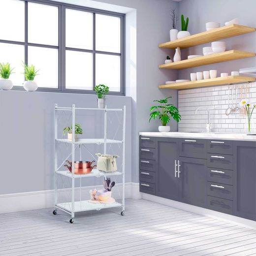 White steel folding shelf, 71.5 x 36 x 122.5 cm | Kim