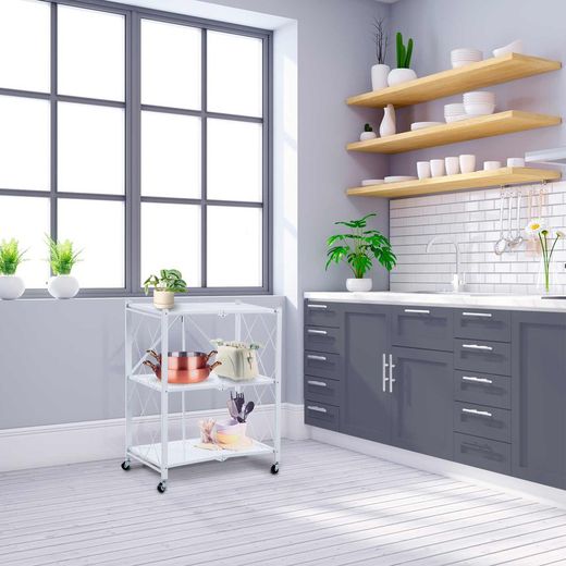 White steel folding shelf, 71.5 x 36 x 84 cm | Kim