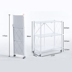 White steel folding shelf, 71.5 x 36 x 84 cm | Kim