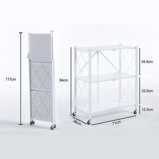 White steel folding shelf, 71.5 x 36 x 84 cm | Kim