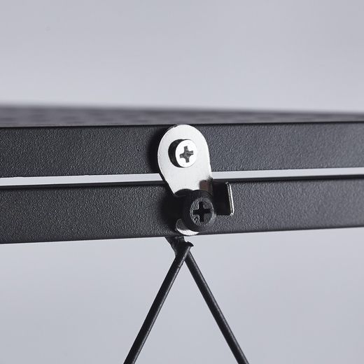 Πτυσσόμενο μαύρο ράφι από χάλυβα, 71,5 x 36 x 122,5 cm | Κιμ