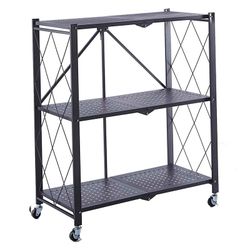 Folding black steel shelf, 71.5 x 36 x 84 cm | Kim