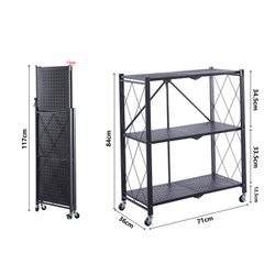 Folding black steel shelf, 71.5 x 36 x 84 cm | Kim