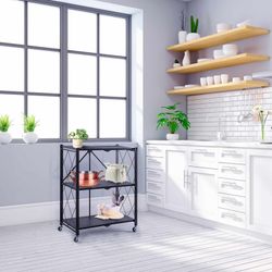 Folding black steel shelf, 71.5 x 36 x 84 cm | Kim