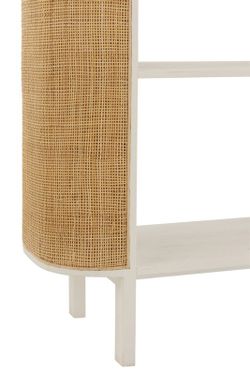 Complete ronde woonkamer in wit hout en natuurlijk rotan | molly