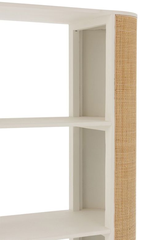 Complete ronde woonkamer in wit hout en natuurlijk rotan | molly