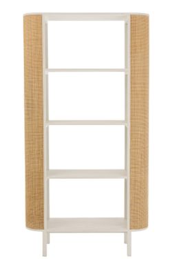 Complete ronde woonkamer in wit hout en natuurlijk rotan | molly