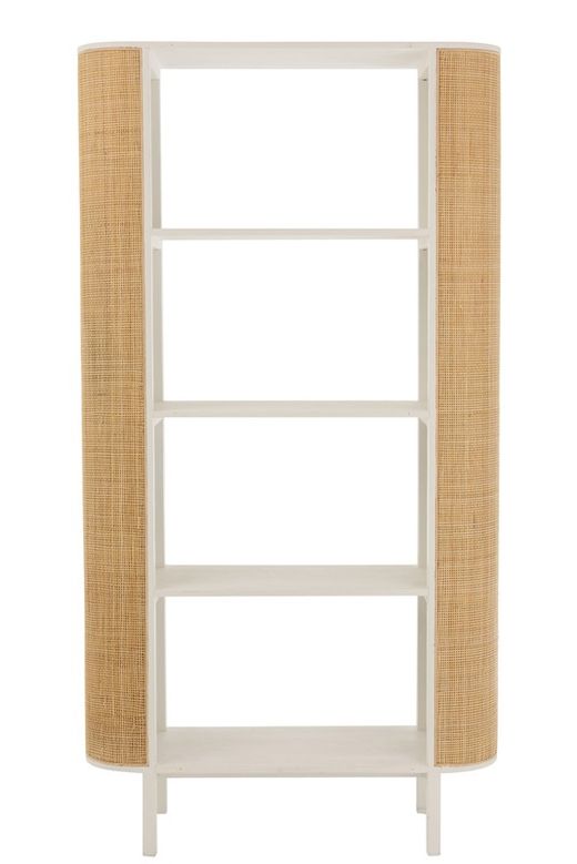 Complete ronde woonkamer in wit hout en natuurlijk rotan | molly