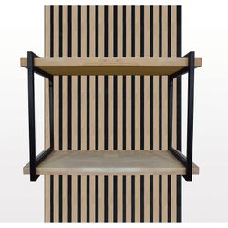 Lot de 2 panneaux acoustiques naturels hauteur 120 cm et 2 étagères | son acoustique