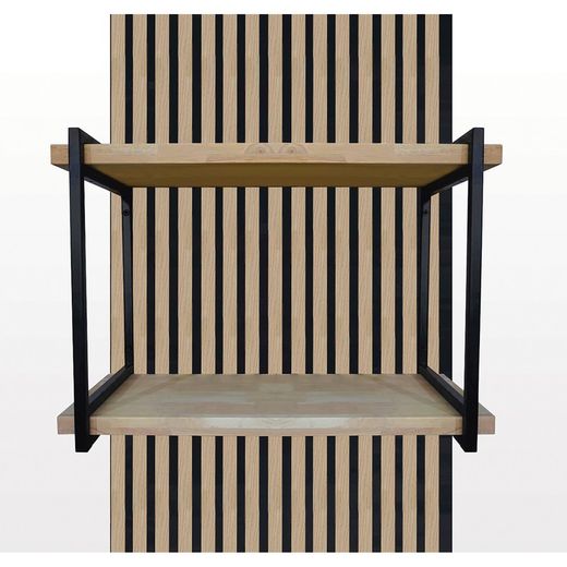 Lot de 2 panneaux acoustiques naturels hauteur 120 cm et 2 étagères | son acoustique