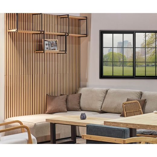 Lot de 2 panneaux acoustiques naturels hauteur 120 cm et 2 étagères | son acoustique