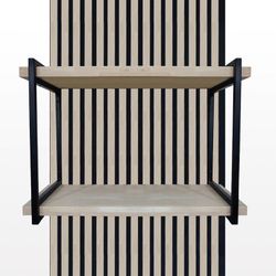 Lot de 2 panneaux acoustiques en naturel clair de 120 cm de haut et 2 étagères | son acoustique