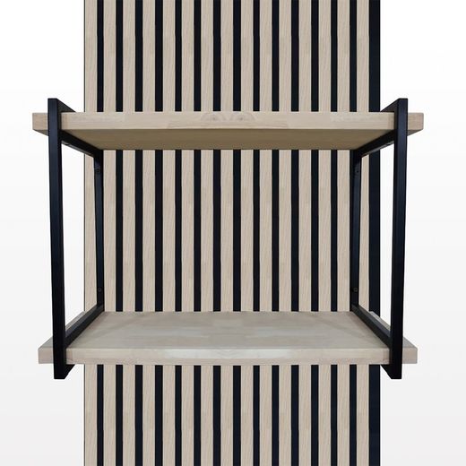 Lot de 2 panneaux acoustiques en naturel clair de 120 cm de haut et 2 étagères | son acoustique