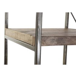 Shelf/Coat Rack in Mango Wood and Natural/Black Metal, 130x47x205cm