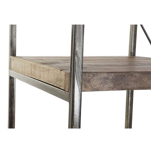 Shelf/Coat Rack in Mango Wood and Natural/Black Metal, 130x47x205cm