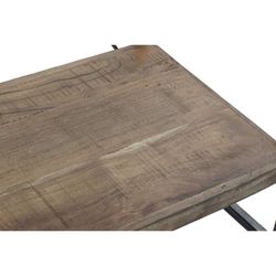 Shelf/Coat Rack in Mango Wood and Natural/Black Metal, 130x47x205cm