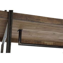 Shelf/Coat Rack in Mango Wood and Natural/Black Metal, 130x47x205cm