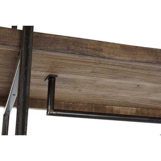 Shelf/Coat Rack in Mango Wood and Natural/Black Metal, 130x47x205cm