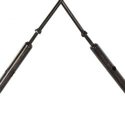 Shelf/Coat Rack in Mango Wood and Natural/Black Metal, 130x47x205cm