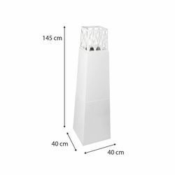 Stufa a bioetanolo in acciaio bianca, 40 x 40 x 145 cm | Mauna Loa