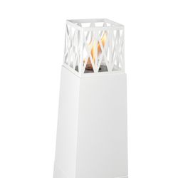 Stufa a bioetanolo in acciaio bianca, 40 x 40 x 145 cm | Mauna Loa