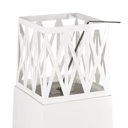 Stufa a bioetanolo in acciaio bianca, 40 x 40 x 145 cm | Mauna Loa