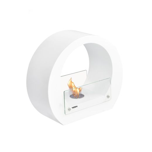 Stufa a bioetanolo in acciaio e vetro bianca, 40 x 18,2 x 35 cm | Vesuvio