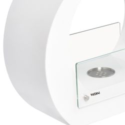 Stufa a bioetanolo in acciaio e vetro bianca, 40 x 18,2 x 35 cm | Vesuvio