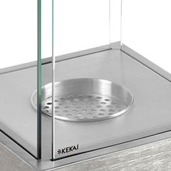 Bio-ethanolkachel van staal en glas in zilver, 25 x 25 x 65 cm | Kilimanjaro