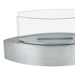 Stufa a bioetanolo in acciaio e vetro color argento, 50,8 x 20,3 x 23 cm | Fuji