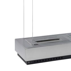 Stufa a bioetanolo in acciaio e vetro color argento, 76 x 23 x 0,5 cm | Santorini