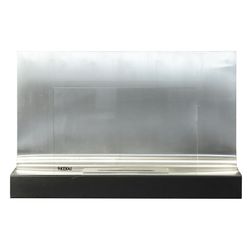 Stufa a bioetanolo in acciaio e vetro color argento, 80 x 35 x 50 cm | Thera