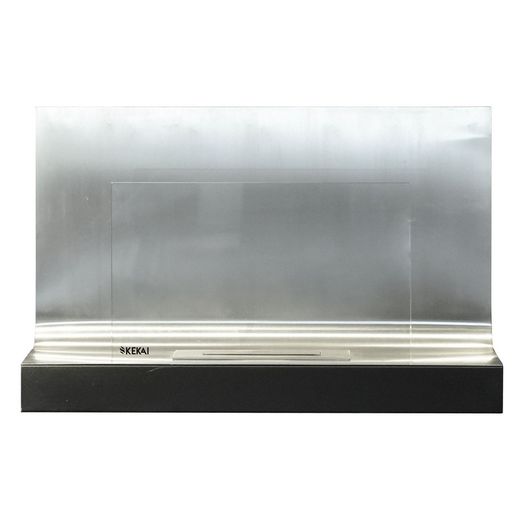 Stufa a bioetanolo in acciaio e vetro color argento, 80 x 35 x 50 cm | Thera