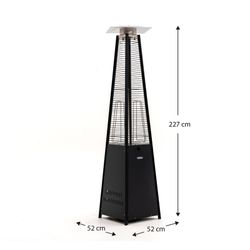 Stufa a gas da esterno in acciaio nero, 52 x 52 x 227 cm | Basilico