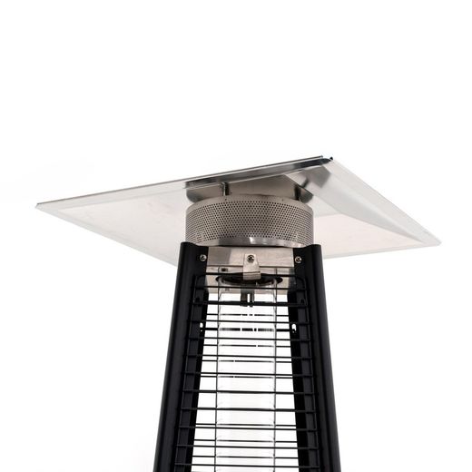 Stufa a gas da esterno in acciaio nero, 52 x 52 x 227 cm | Basilico