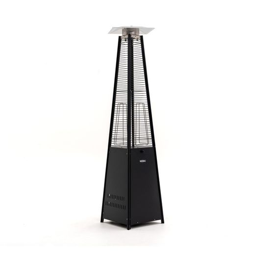 Stufa a gas da esterno in acciaio nero, 52 x 52 x 227 cm | Basilico