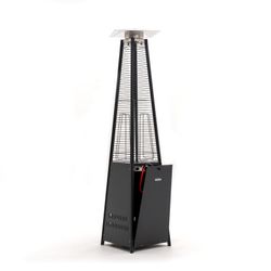 Stufa a gas da esterno in acciaio nero, 52 x 52 x 227 cm | Basilico
