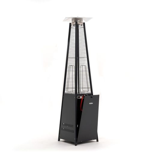 Stufa a gas da esterno in acciaio nero, 52 x 52 x 227 cm | Basilico