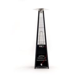 Stufa a gas da esterno in acciaio nero, 52 x 52 x 227 cm | Basilico