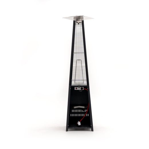 Stufa a gas da esterno in acciaio nero, 52 x 52 x 227 cm | Basilico