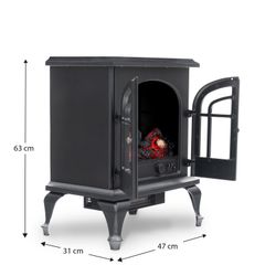 Fornello elettrico in metallo nero, 47 x 31 x 64 cm | Vulcano