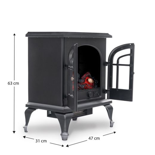 Black metal electric stove, 47 x 31 x 64 cm | vulcan