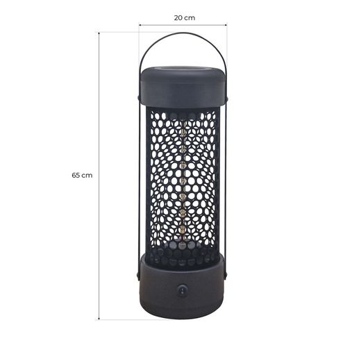 Outdoor Electric Heater in Metal Heat Black Black, Ø20x65cm