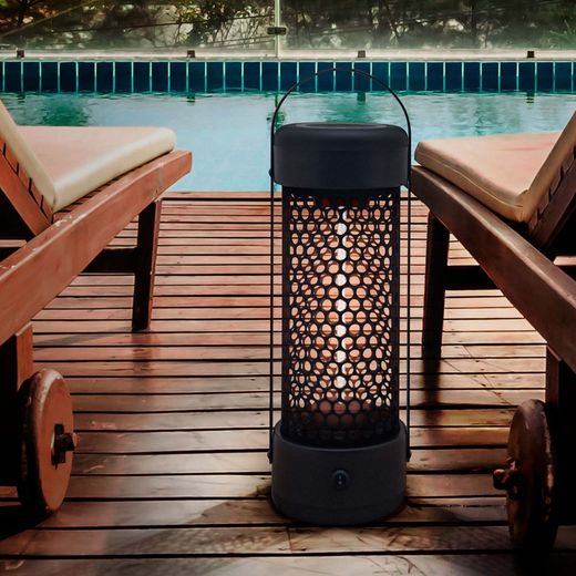 Outdoor Electric Heater in Metal Heat Black Black, Ø20x65cm