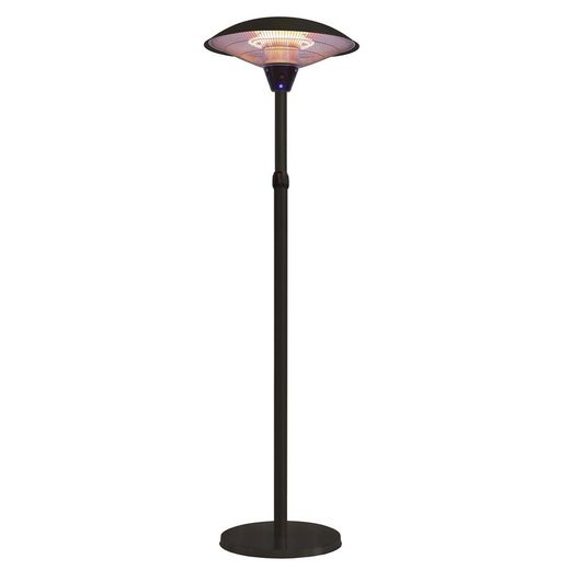 Estufa Eléctrica de Exterior Heat Vulcan de Metal Negra, Ø59x160 cm