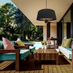 Elektroherd für Außendecke aus Metall Heat I Schwarz, Ø50x30cm