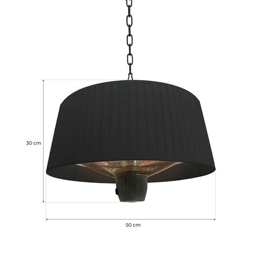 Elektroherd für Außendecke aus Metall Heat I Schwarz, Ø50x30cm