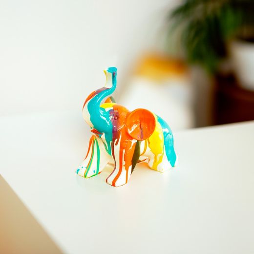 Kuatéh Hathi Babyolifant Figuur 19x12x20 cm Multicolor